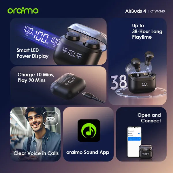 oraimo AirBuds 4 ENC True Wireless Earbuds