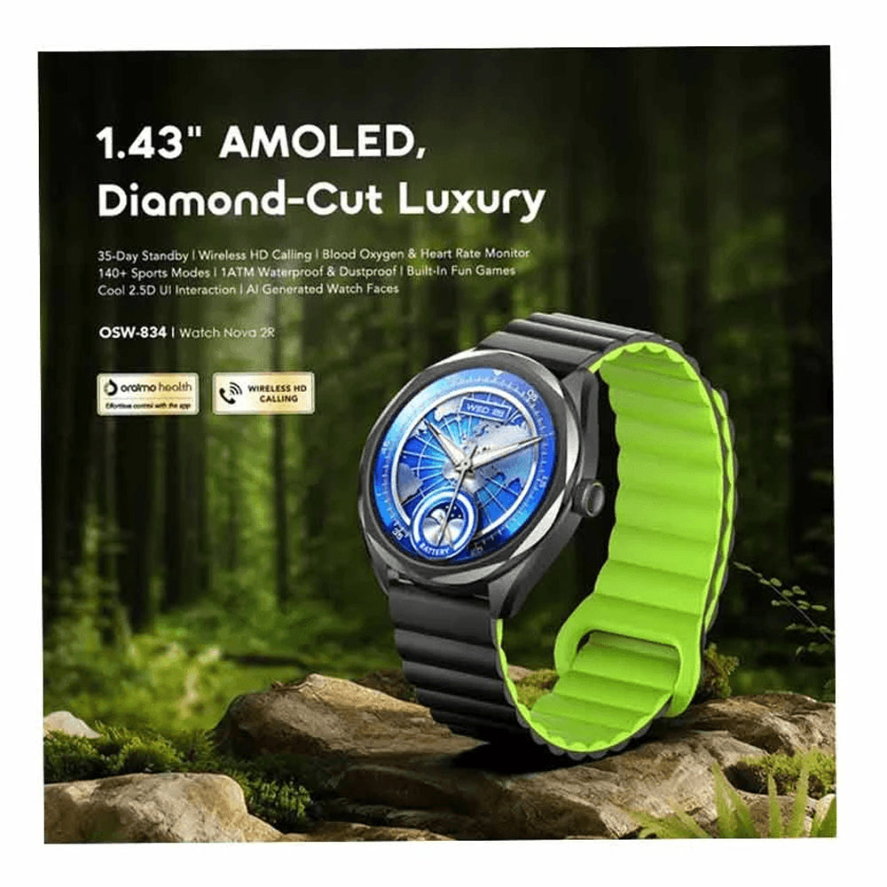 Oraimo Smart Watch Nova 2R, 1.43" AMOLED Display